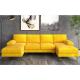 OEM ODM Galvanized Steel leg Ocean Villa yellow chenille u shape sofa set luxury modern sectional corner couch home