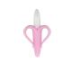 Portable Pink Banana Teething Brush , 360 Degree Baby Bath Silicone Brush
