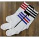 Classical gentle striped mid-calf length custom crew dress cotton spring socks for men