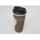 Printed Kraft Paper Cups 16oz , Insulated Black Ripple Coffee Cups For Hot Beverage