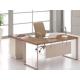 Aluminum Legs Wooden Computer Table / Contemporary Style White Melamine Table