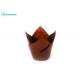 1.4 Bottom Brown Tulip Baking Cups / Mini Tulip Muffin Cases Spain Greaseproof Paper