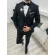 Forte Black 3pc Tuxedo Suit Slim Fit Double Breasted Peak Lapel Tuxedo