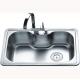 Satin Brushed Top Mount Single Bowl Stainless Steel Sink With Faucet 660*460*210mm