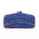 Big Size Simple Clasp Navy Blue Clutch Bag Python Skin Leather Material