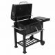 Garden Smoker Charcoal Grill Trolley with Two Plastic Wheels and Chrome Plated Finishing