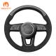 Black Artificial Leather Hand Sewing Steering Wheel Cover for Audi A3 A4 A5 S3 S4 S5 RS 4 2015-2022