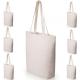 Plain White Cotton Beach Bag Promotional Square Sundry Easy Cleaning