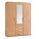 Particle Board 3 Shutter Sliding Wardrobe Built In Closet For Small Bedroom