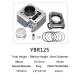 YBR125 for motorcycle cylinder kit with piston, piston ring,gasket, clip, pin