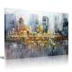 Custom Acrylic Cityscape Oil Painting Thick Texture For Children Room Decoration