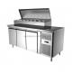 2023 Commercial Display Refrigerator Counter Top Stainless Steel Workbench Chiller Pizza Counter Display Salad Fridge