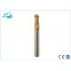 R0.5-R10.0mm , 50-65 Degree Hardness Ball Nose End Mill With 2 - 4 Flute