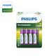 PHILIPS R6B4A245 AA NIMH Rechargeable Batteries For Cordless Phone