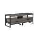 Odm Metal Frame Pine Wood TV Stand Console With Two Tube Storage