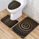 Halloween Polyester Fiber Toilet Mat Set Bathroom Three Piece Bath Rug Set