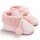 Quick shipping Warm plush cotton fluff ball 0-18 months ankle baby booties
