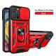 iPhone TPU Camera Protection Mobile Back Cover Hybrid Shockproof Kickstand Ring Phone Case