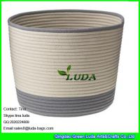 LUDA large laundry basket striped home cotton cord basket