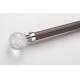 Aluminum Material Grey Color Modern Design Fancy Curtain Rod With Crystal End Cap