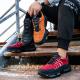 Flyknit Kevlar Air-cushioned Sole Safety Shoes For Industrial Workers In Orange Red Black