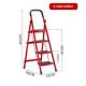 Carbon Folding Step Ladder Red 4 Steps Aluminium Ladder