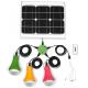 50000h Long Life Camping 15W Mini Solar Power System With 3 Bulbs