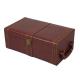 New Style Pu Wood Grain Portable Double Bottle Wine Box Business Gift