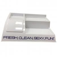 White PS Custom Pop Display ,  Cosmetic Vac Form Tray Polystyrene