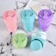 5.5*13cm 12oz Drinkware Bottle Collapsible Silicone Coffee Cup Gift Customization