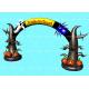 Outdoor Helloween Trick Or Treat  Inflatable Pumpkin Arch With Air Blower