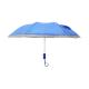 21 Inch Blue Automatic 2 Fold Umbrella Reflective Perimeter Tape Blue Handle