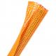 Orange PET Self Wrapping Split Braided Sleeving For Wire Harnesses Protection