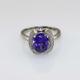 Women Jewelry 7mmx9mm Oval Purple Cubic Zirconia Sterling Silver Ring(R197)