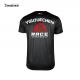 Breathable Polyester Racing T-shirt with Customized and Eye-catching Print Design