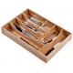 Hot sale eco-friendly kitchen adjustable bamboo utensil drawer organizerv
