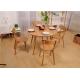 Modern Round Dining Table And Chairs , Hardwood Dining Room Furniture Sets