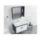 Bathroom Wall Mounted White High Glossy Painting PVC Ceramic Basin Vanity With Mirror