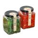 Square Glass Jam Jar For Jelly Storage Leak Proof Plastisol Lined Lids Multi Volume