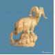 Marble Stone Animal Statues Goat , Yellow Color Carved Stone Animal Figures
