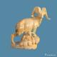Marble Stone Animal Statues Goat , Yellow Color Carved Stone Animal Figures