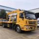 10 Ton Flatbed Truck Towing Car 4*2 / Flatbed Tow Truck With Crane