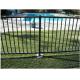 2 Rails Black Steel Fence Black Tubular Fencing With ISO9001 Certificate