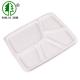 Disposable Paper Biodegradable Food Trays Bagasse 5 Compartments For School Lunch