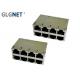 2x4 Stacked Rj45 Metal Connector / Rj45 Multi Connector 0.2mm Thickness