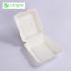 8in White Sugarcane Bagasse Clamshell 3 Compartments Sugarcane Bagasse Food Container