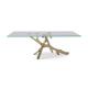 Special Design Stainless Steel Glass Table , Stainless Steel Dining Table CE Approved