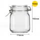 Round Square Clear Mason Bottle Glass Seal Jar With Metal Hinge Clip Lid