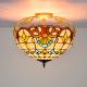 Tiffany Mosaic Pendant Lights Stained Glass Flower Lampshade Hanglamp stairwell chandelier(WH-TA-33)
