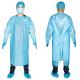 Blue CPE Adult Medical Disposable Gowns Aprons Disposable Thumb Loop Impervious